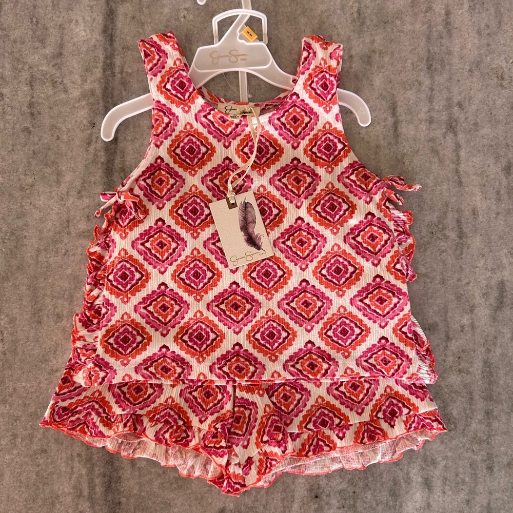 Jessica Simpson Pink and Orange Kids Matching Set Size 6